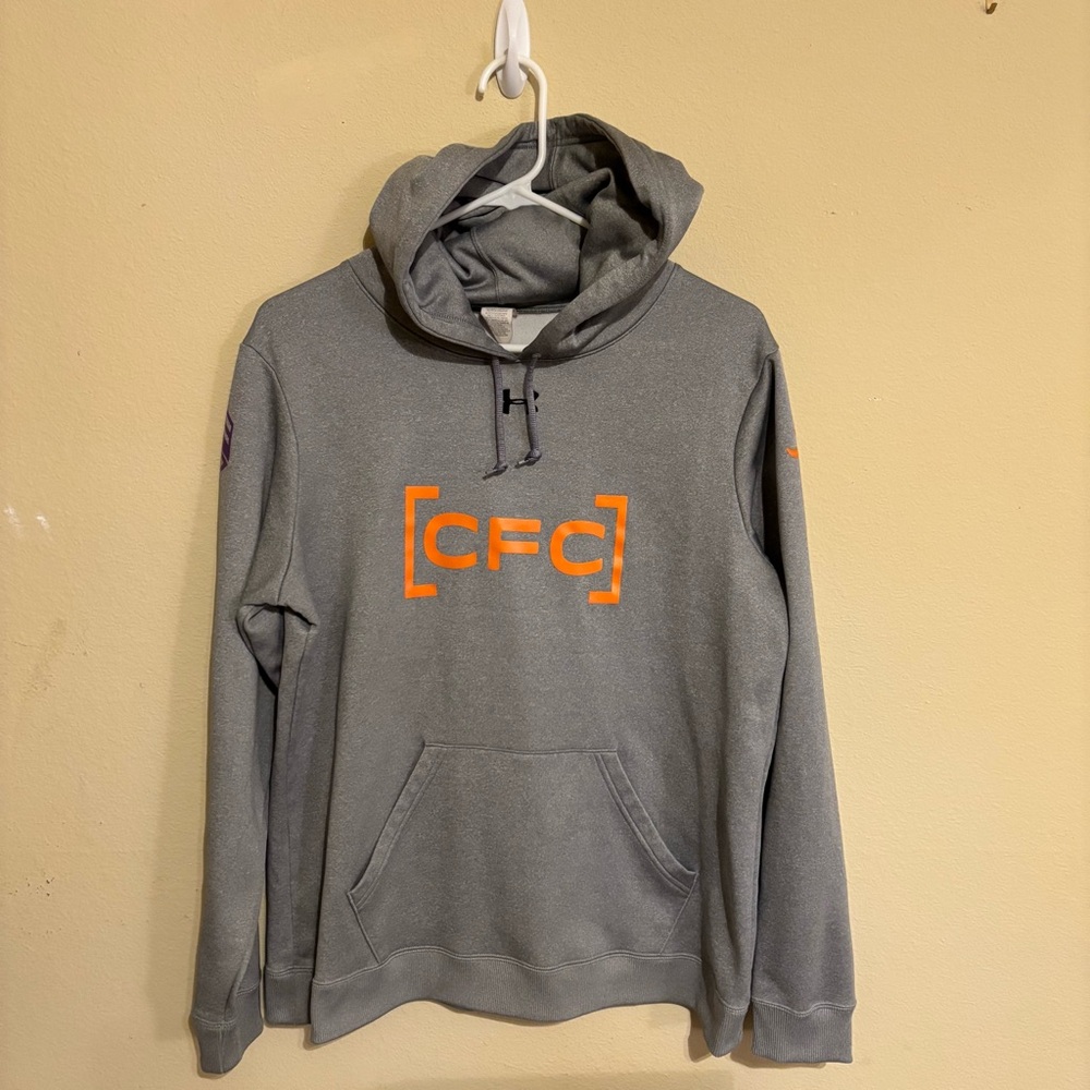 Under Armour Clemson Cross-fit Sweatshirt Hoodie Size Medium Gray Orange Purple